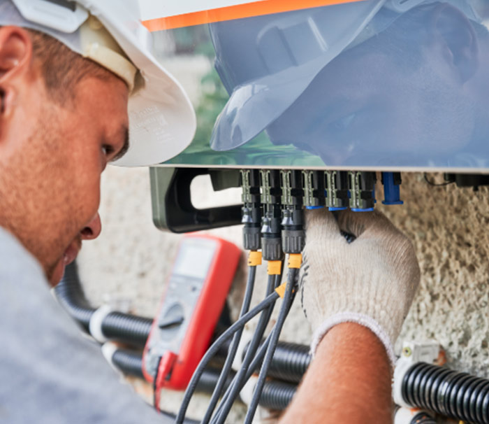 Solar inverter electrical wiring installation